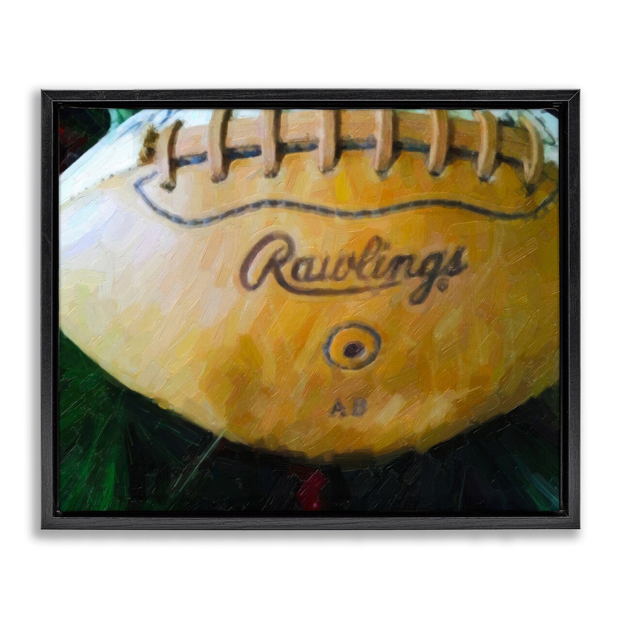 Stupell Industries Painterly Team Football Floater Framed Canvas Wall Art Design by Graffi*tee Studios
